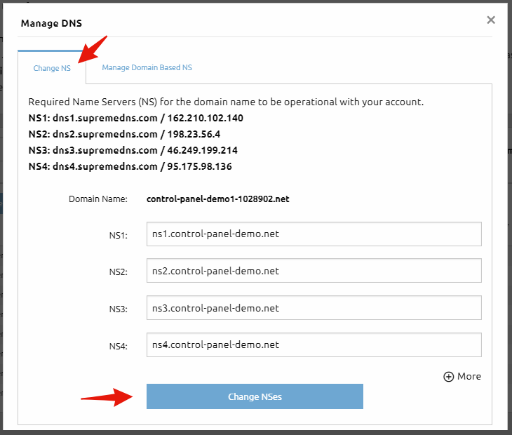 Edit NS settings